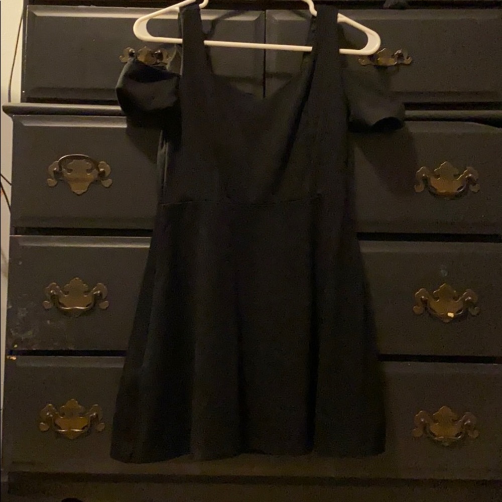 Black dual shoulder dress